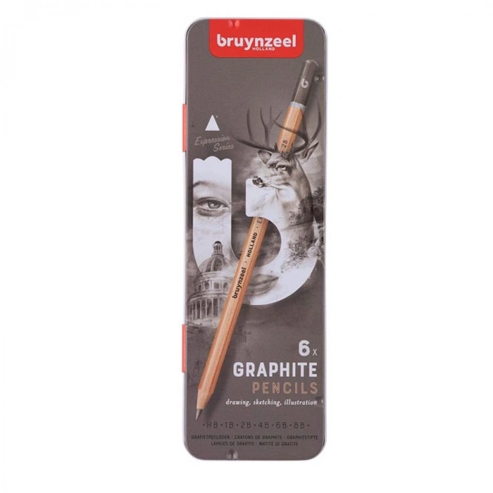 BRUYNZEEL EXPRESSION GRAPHITE DERECELİ GRAFİK KALEM SETİ 6lı -B60311006