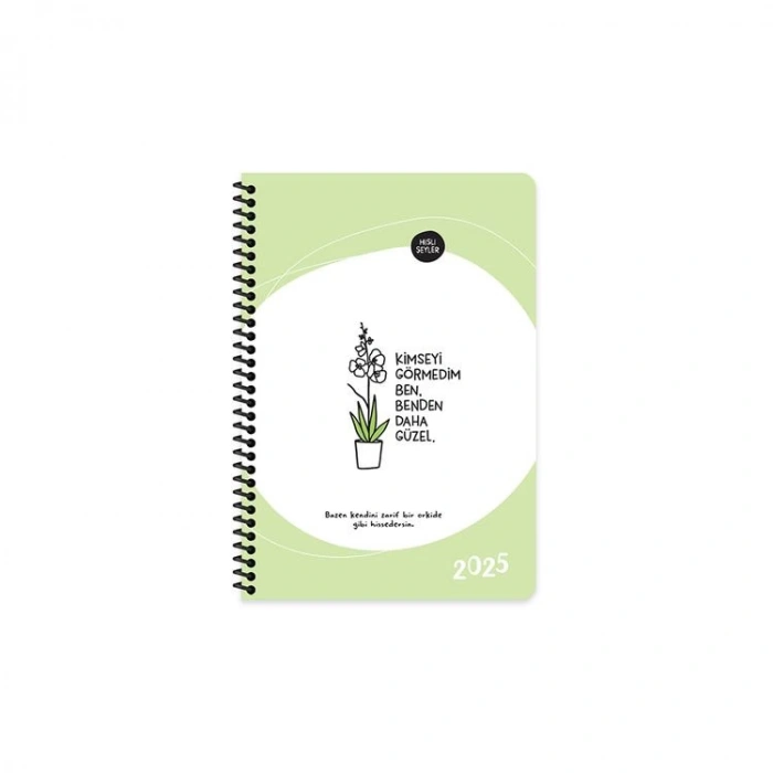 KESKİN HİSLİ ŞEYLER 13x19.5cm SPİRALLİ HAFTALIK AJANDA  - KİMSEYİ GÖRMEDİM BEN, BENDEN DAHA GÜZEL, 600087-99