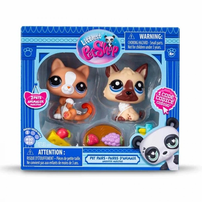 HASBRO 232ES 526 00506 LITTLES PET SHOP PET PAİRS 2Lİ SET KÖPEK VE KEDİ  4+