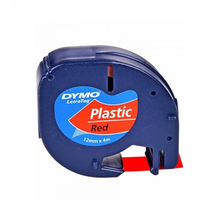 DYMO ŞERİT LETRA TAG PLASTİK ŞERİT KIRMIZI 12MMX4M S0721630 91203