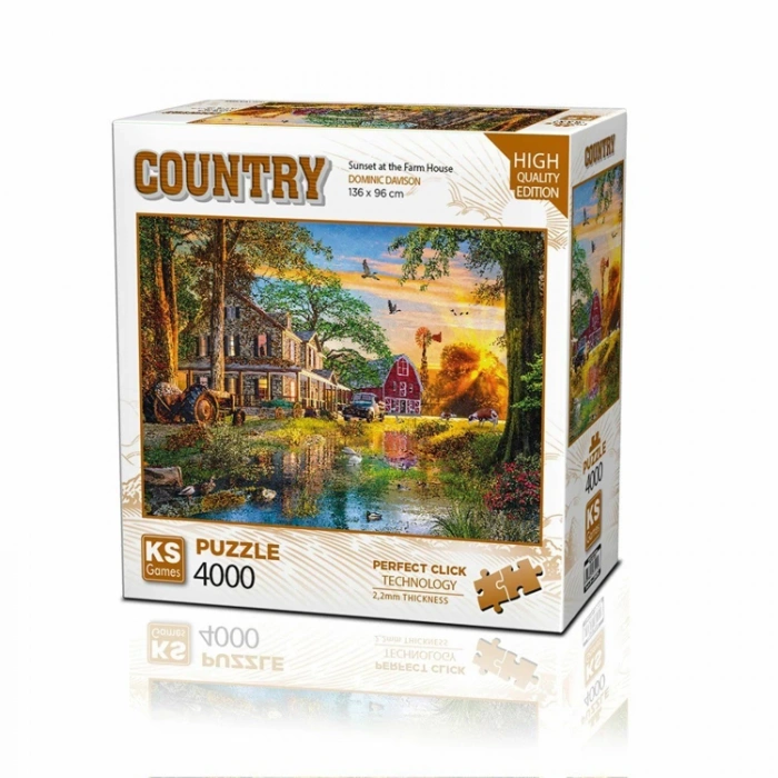 KS GAMES 23505 SUNSET AT THE FARM HOUSE 136x96cm YAPBOZ/PUZZLE 4000 PARÇA