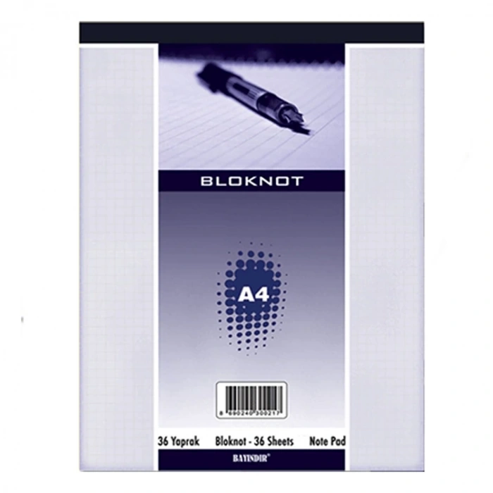 BAYINDIR A4  BLOKNOT 36YP KARELİ