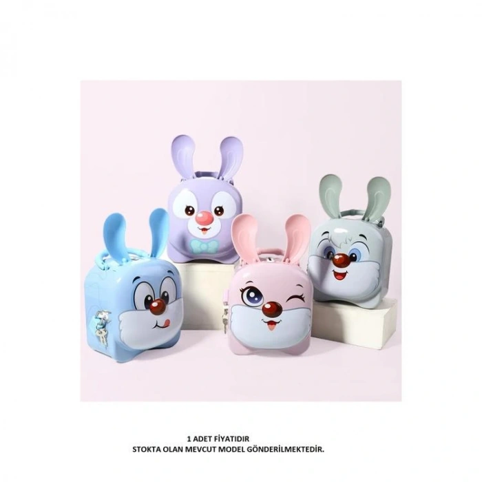 HUN BEST S-262 (13-23) TAVŞAN SAPLI KİLİTLİ METAL KUMBARA 3+ - TEKLİ