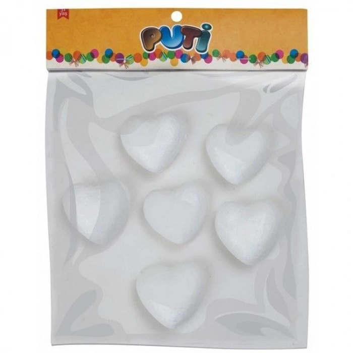 PUTİ KÖPÜK KALP 6,5 CM 6LI