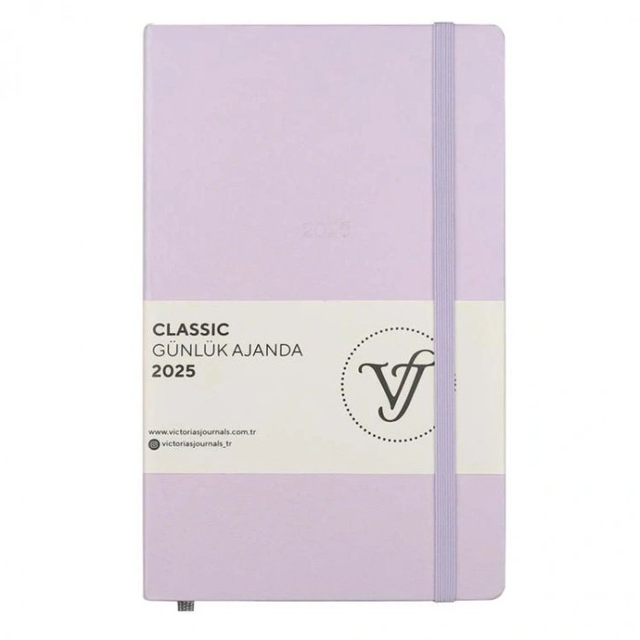 VICTORIAS JOURNALS 124-1452 13X21 CLASSIC LASTİKLİ GÜNLÜK AJANDA - LİLA