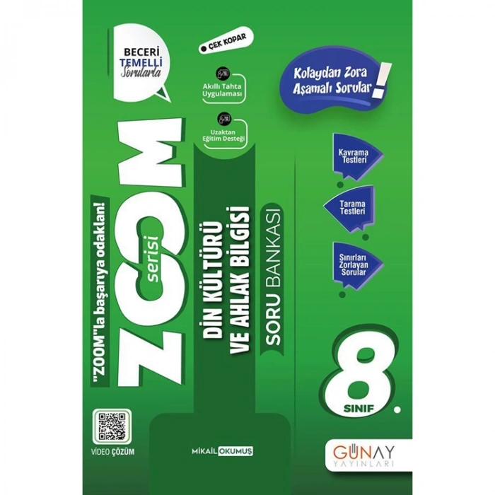 GÜNAY 8. SINIF ZOOM SERİSİ DİN KÜLTÜRÜ VE AHLAK BİLGİSİ SORU BANKASI