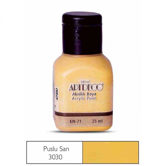 ARTDECO AKRİLİK BOYA 25 ML. PUSLU SARI 070A-3030