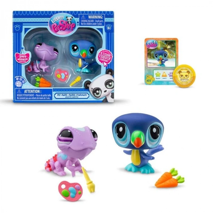 HASBRO 232ES 526 00507 LITTLES PET SHOP PET PAİRS  2Lİ SET BUKALEMUN VE KUŞ 4+
