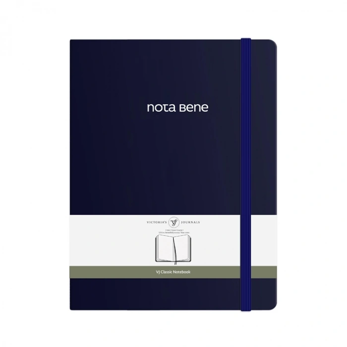 VICTORIAS JOURNALS NOTE BENE 9212 CLASSIC NOTEBOOK SERT KAPAK 19x25cm 70gr.320 YP. ÇİZGİLİ DEFTER LACİVERT