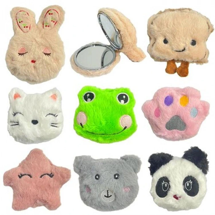 BAM 1459 SEVİMLİ KARAKTERLER PELUŞ EL (MAKYAJ) AYNASI - TEKLİ