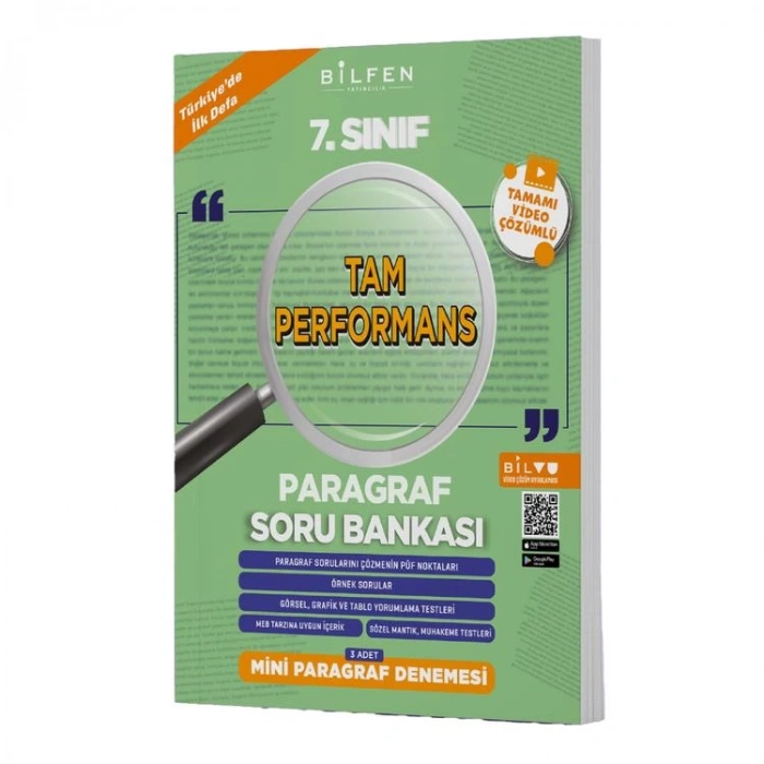 BİLFEN 7. SINIF TAM PERFORMANS PARAGRAF SORU BANKASI