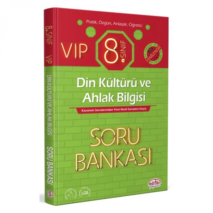 EDİTÖR 8. SINIF VIP DİN KÜLTÜRÜ VE AHLAK BİLGİSİ  SORU BANKASI