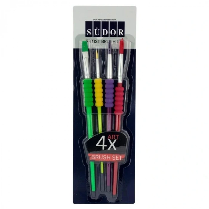 SÜDOR SFSET38 SENTETİK SİLİKON SAP 4LÜ FIRÇA SETİ