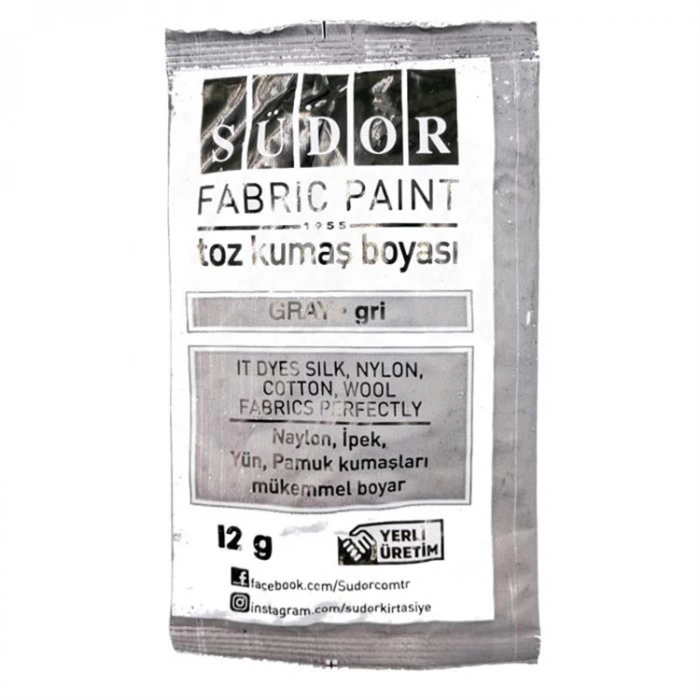SÜDOR KB09 TOZ KUMAŞ BOYASI GRİ
