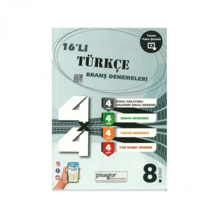 ZEKA KÜPÜ 8. SINIF PİSAGOR 16LI TÜRKÇE BRANŞ DENEMELERİ