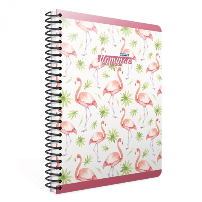 GIPTA FLAMINGO SPİRALLİ SERT KAPAK 17x24 100 YP.ÇİZGİLİ DEFTER