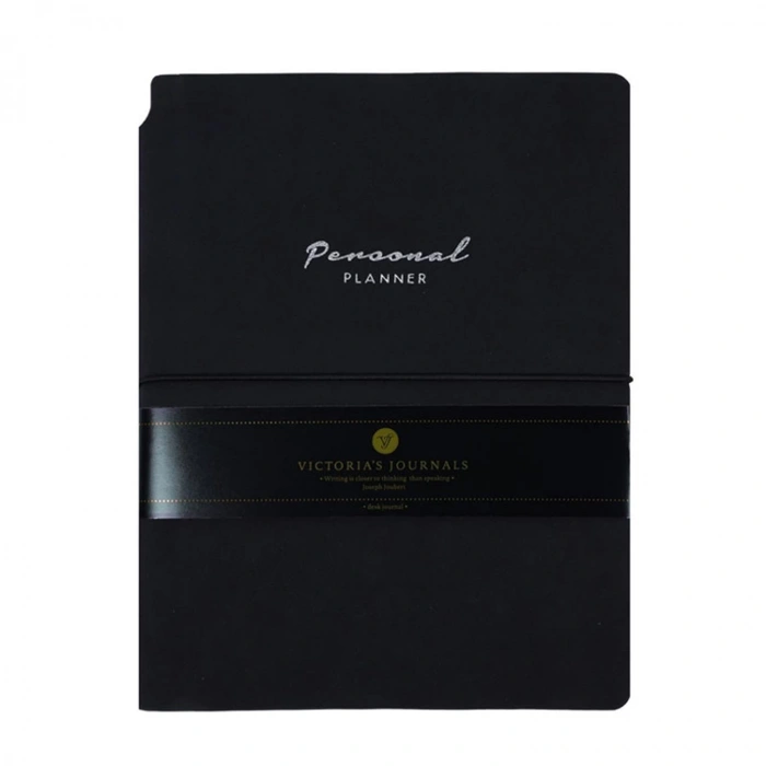 VICTORIAS JOURNALS 1819 KUKA SOFT KAPAK NOTEBOOK 14.8x21cm A5 80gr.96YP. ÇİZGİLİ DEFTER SİYAH