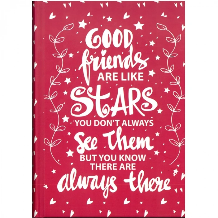 TRUFFY 309150 14x20cm SERT KAPAK ÇİZGİSİZ DEFTER 96 YP. - GOOD FRIENDS