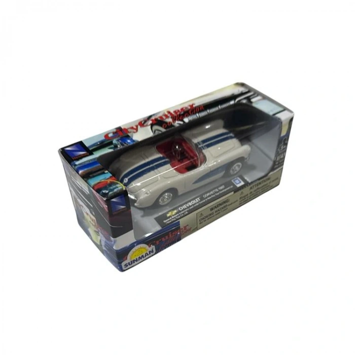 SUNMAN 48524B CITY CRUISER COLLECTION CHEVROLET CORVETTE 1957 1:43 DIE-CAST METAL ARABA KUTULU 5+  -TEKLİ