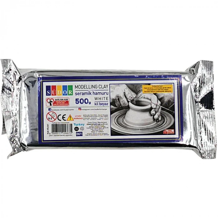 SÜDOR KİL261 SERAMİK KİL HAMURU BEYAZ 500 GR.