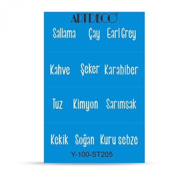 ARTDECO STENCİL A4 MUTFAK YAZILARI 205