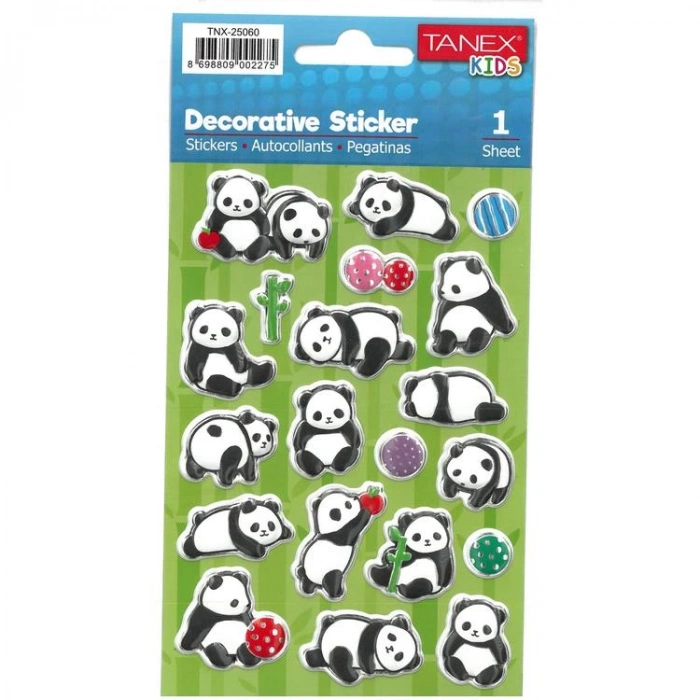 TANEX KIDS TNX-25060 DEKOTARİF ETİKETLER - PANDA SERİSİ- 1 ADET
