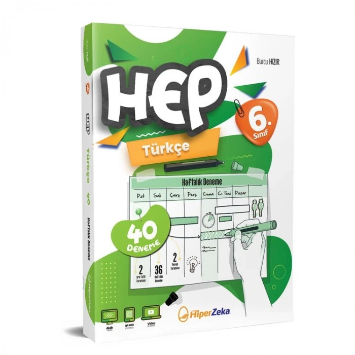 HİPER ZEKA 6. SINIF HAFTALIK HEP TÜRKÇE 40 DENEME