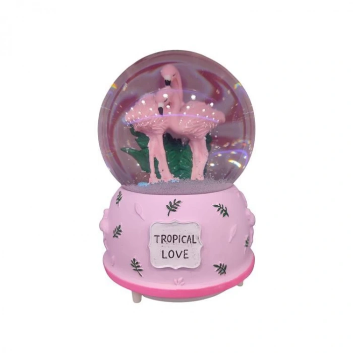 CEREN HDY0205 ORTA BOY (B) HEDİYELİK MÜZİKLİ IŞIKLI KAR ATAN KAR KÜRESİ (PİLLİ) TROPICAL LOVE