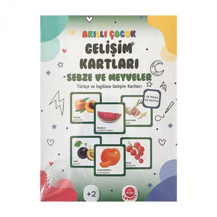 BU-BU AKILLI ÇOCUK GELİŞİM KARTLARI SEBZE VE MEYVELER  BUBU-LRN007