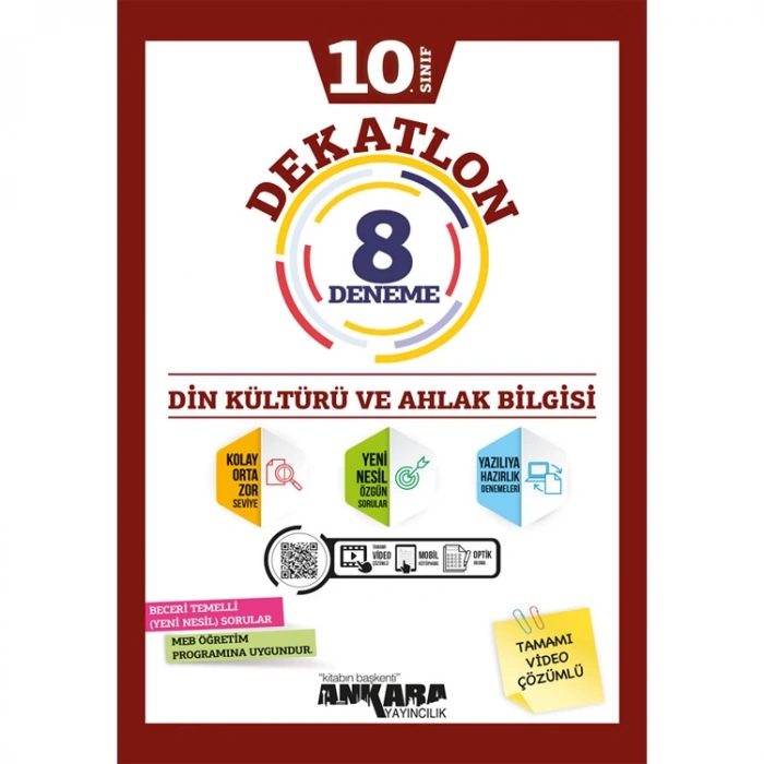 ANKARA YAY.10.SIINIF DİN KÜLTÜRÜ VE AHLAK BİL.DEKATLON 8 DENEME