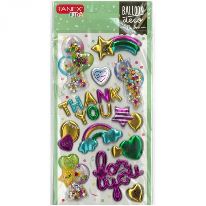 TANEX KIDS TNX-26008 DEKORATİF ETİKETLER - PUFFY BALLON STICKER