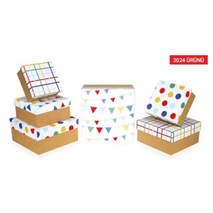 GIPTA JOLLY KARE HEDİYE KUTUSU BX1687 A 145x145x85mm
