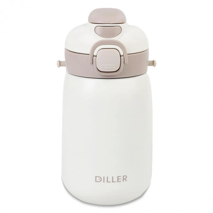 VAGONLİFE DILLER PASLANMAZ ÇELİK PİPETLİ/PİPETSİZ KULLANIM MATARA/TERMOS 9073 420ML WHITE