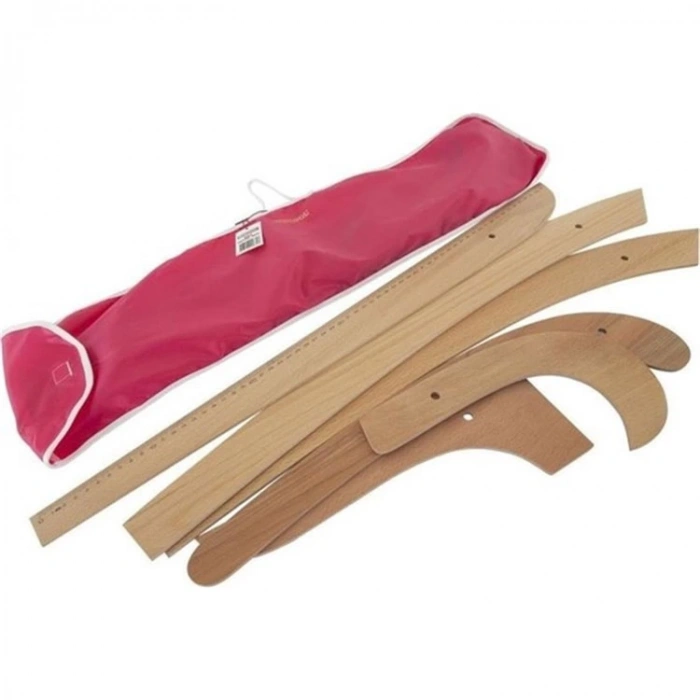 YILDIZLAR KOD:155  RİGA CETVEL SETİ (AĞAÇ) ÇANTALI