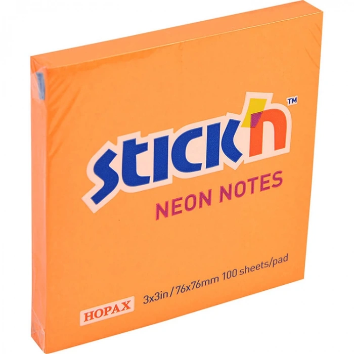 GIPTA STICKN 76X76 NEON TURUNCU YAPIŞKANLI NOTLUK 100 YP.