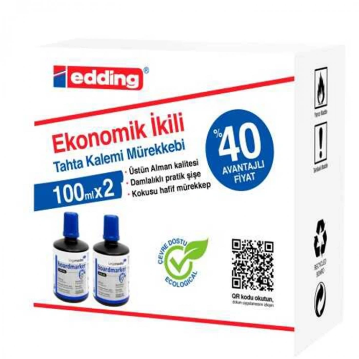 EDDING LM1199K203 TAHTA KALEM MÜREKKEBİ 2Lİ x100 ML MAVİ