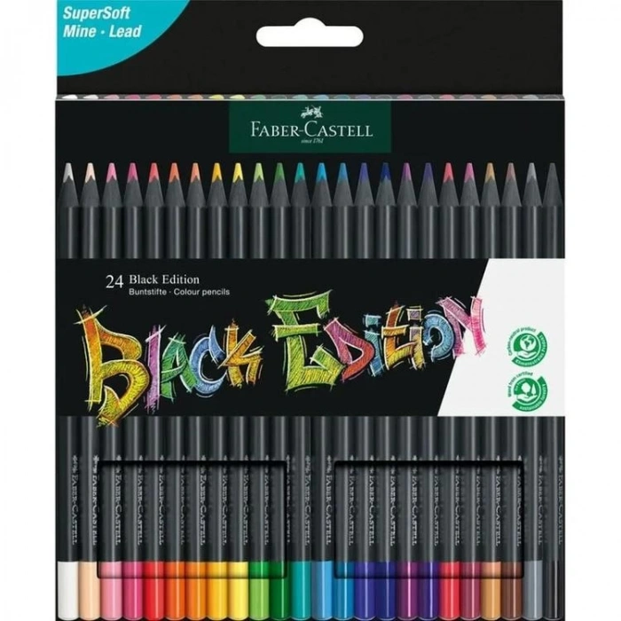 FABER CASTELL BLACK EDİTİON KURU BOYA KALEM SETİ 24LÜ KARTON KUTU  - 5171116424