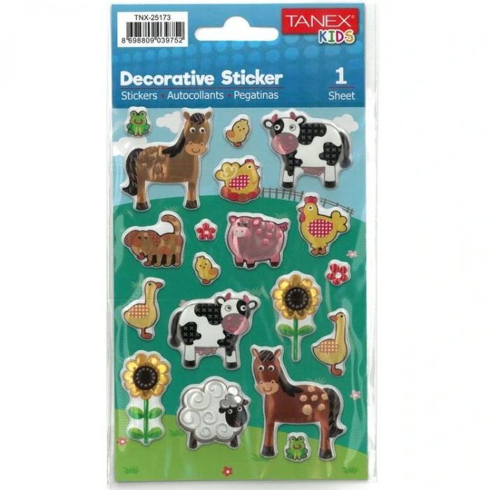 TANEX KIDS TNX-25173 DEKORATİF ETİKETLER - VERİMLİ CANLILAR SERİSİ STICKER