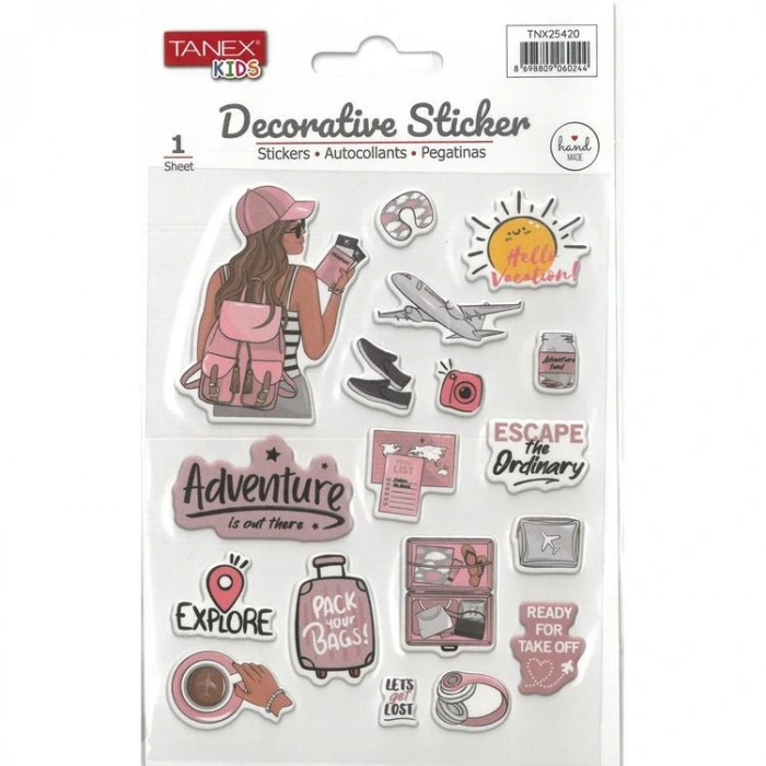 TANEX KIDS TNX-25420 DEKORATİF ETİKETLER - PUFFY TATİL SERİSİ STICKER