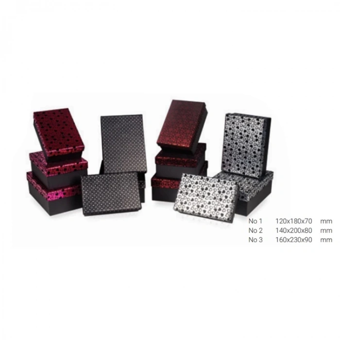GIPTA RANDOM MIX FLOKLU DİKDÖRTGEN HEDİYE KUTUSU BX1858 B 140x200x80 mm NO:2