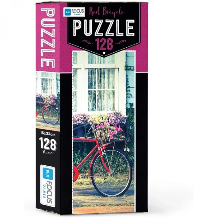 BLUE FOCUS BF201 RED BICYCLE PUZZLE YAPBOZ 15x33cm 128 PARÇA