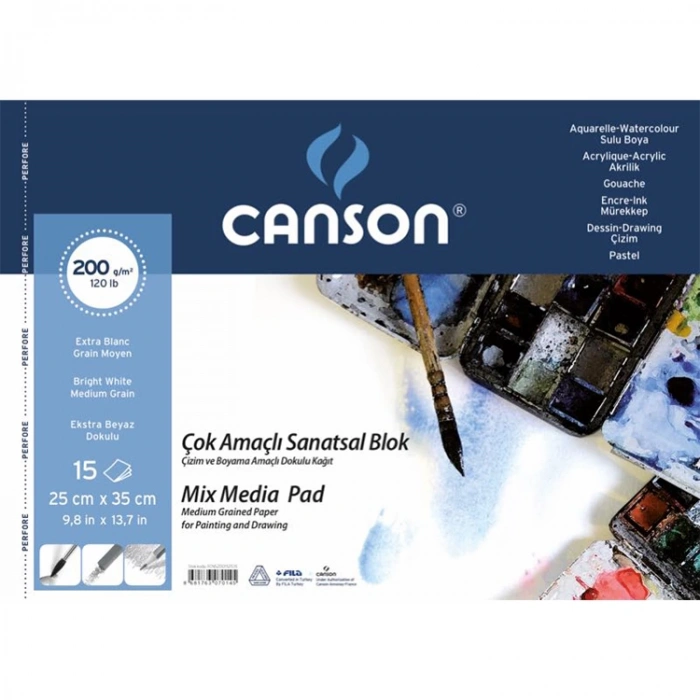 CANSON FINFACE 25X35 ÇOK AMAÇLI RESİM DEFTERİ 200 GR. 152535