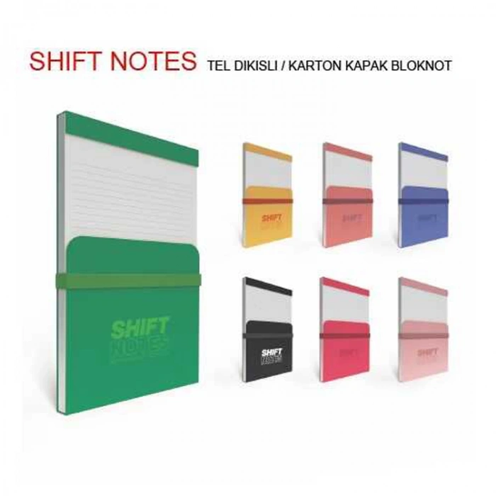 GIPTA SHIFT NOTES TEL DİKİŞLİ KARTON KAPAK A6 BLOKNOT 80 YP. KARELİ