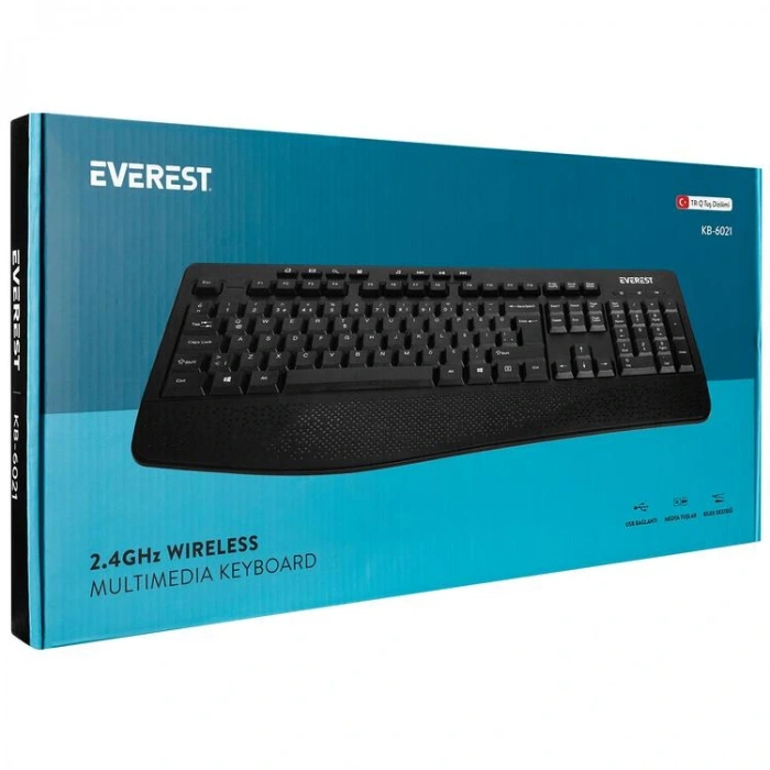 EVEREST KB-6021 SİYAH 2.4 Ghz Q MULTIMEDIA KABLOSUZ KLAVYE