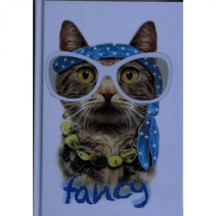 DEFFTER ANIMALS / FANCY CAT SERT KAPAK A5 ÇİZGİLİ DEFTER 96 YP