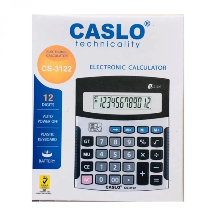 CASLO CS-3122 MASA TİPİ 12 HANE HESAP MAKİNESİ