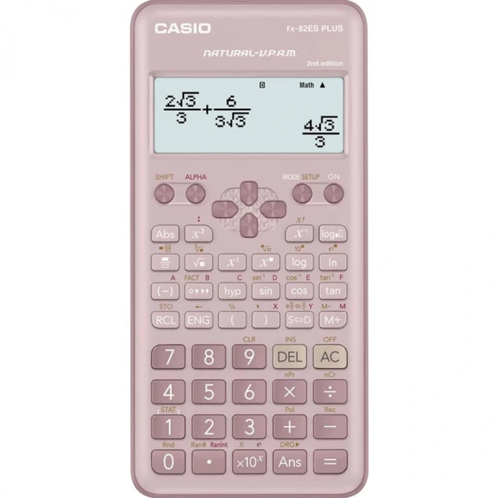 CASIO FX-82ES PLUS 252 FONKSİYON 2.NESİL BİLİMSEL HESAP MAKİNESİ - PEMBE