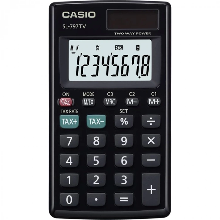 CASIO SL-797TV CEP TİPİ 8 HANE HESAP MAKİNESİ