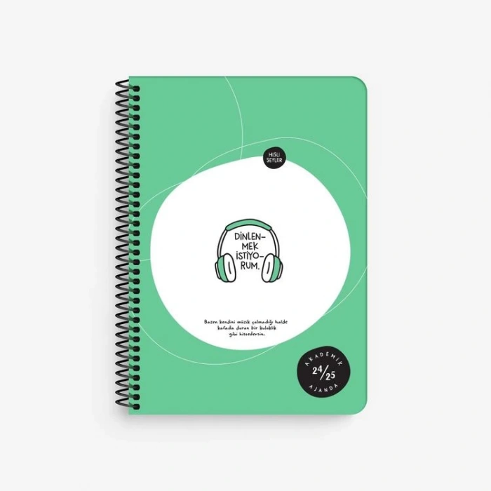 KESKİN HİSLİ ŞEYLER 15X21 SPİRALLİ AKADEMİK AJANDA  - DİNLENMEK İSTİYORUM 830219-99