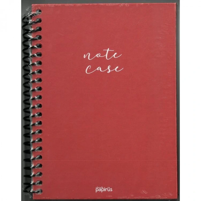 PAPİRÜS  NOTE CASE SİMLİ SERT KAPAK SPİRALLİ 14X19 120YP. ÇİZGİLİ DEFTER